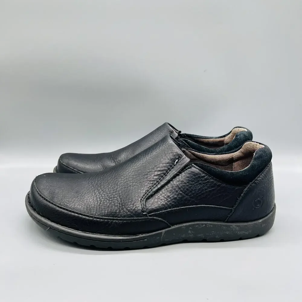 Born Shoes Mens 11 Black Leather Nigel Slip On Loafers Casual Comfort Walking